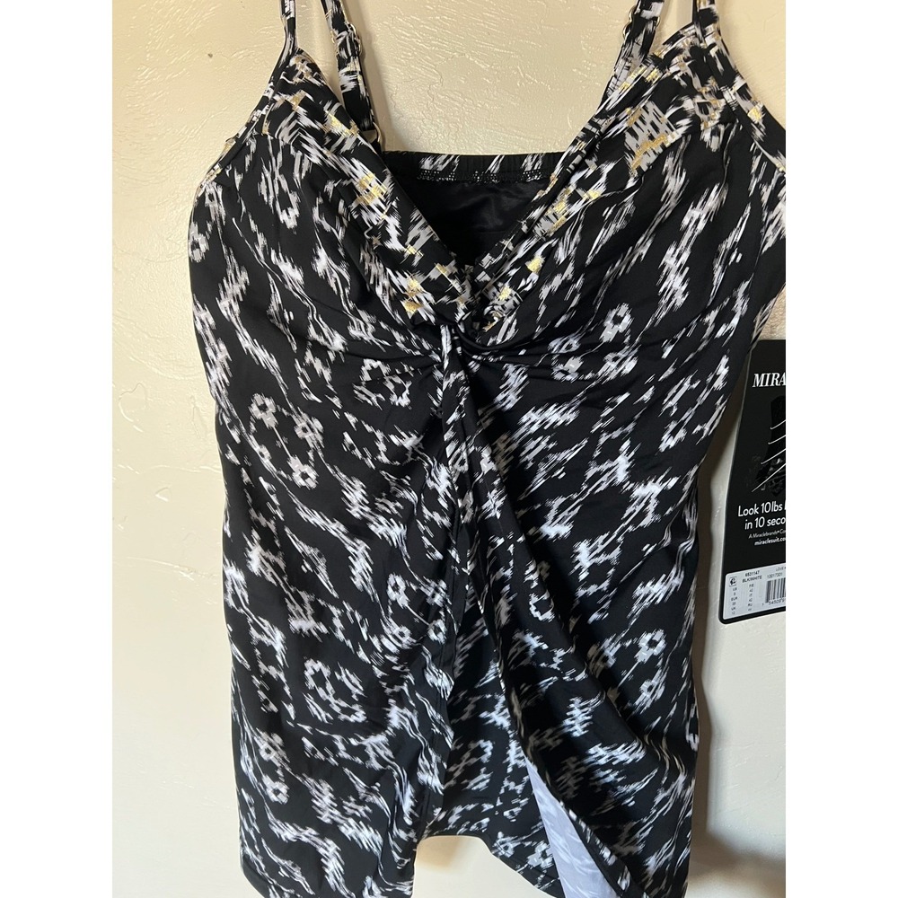 Miraclesuit Love Knot Tankini Top Black White gold Underwire bikini resortwear - Picture 4 of 10